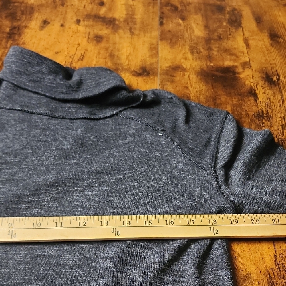 WE THE FREE | Free People Split Back Turtleneck Charcoal Exposed Seam Top | S - Picture 9 of 10